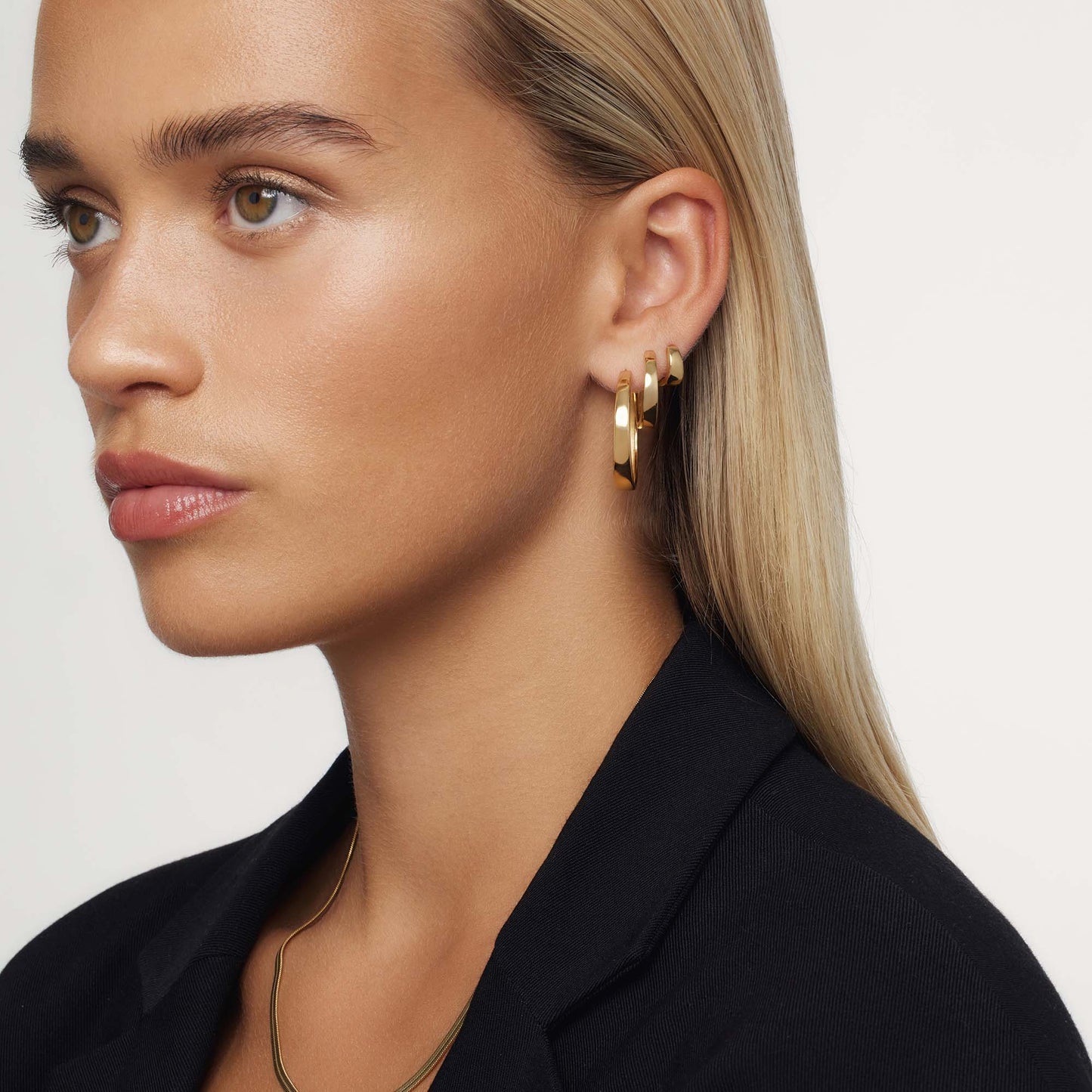 Gia Statement Hoops | White Gold
