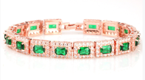 Emerald Green Statement Bracelet | Gold